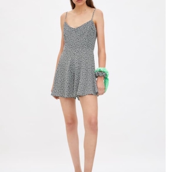 NWT Zara Floral Romper with Matching Hair Tie XS - Picture 1 of 8